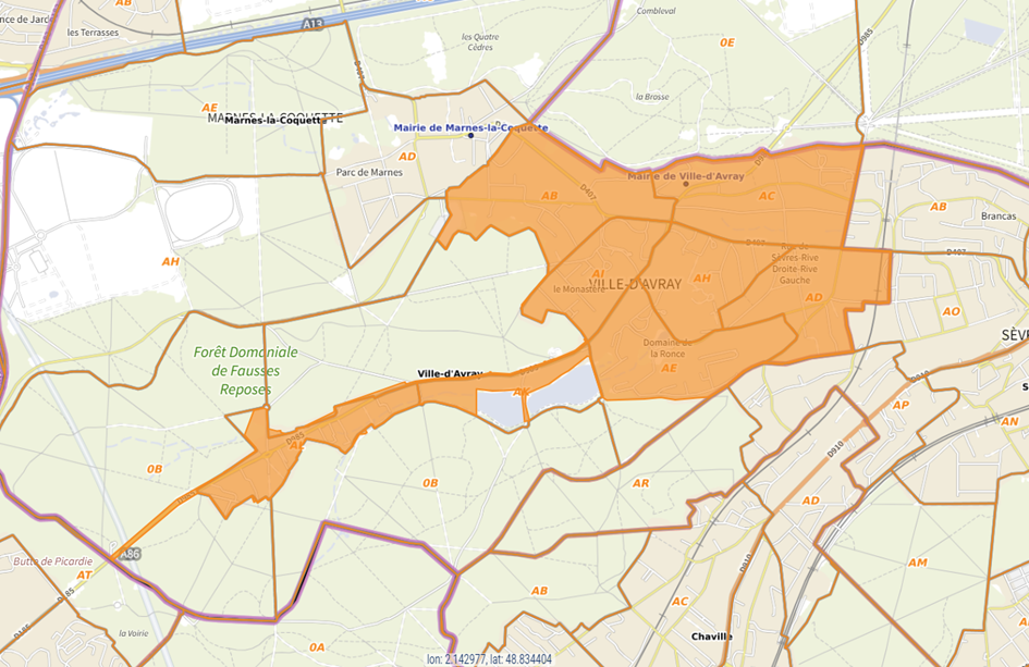 Carte des zones d'accélération des énergies renouvelables